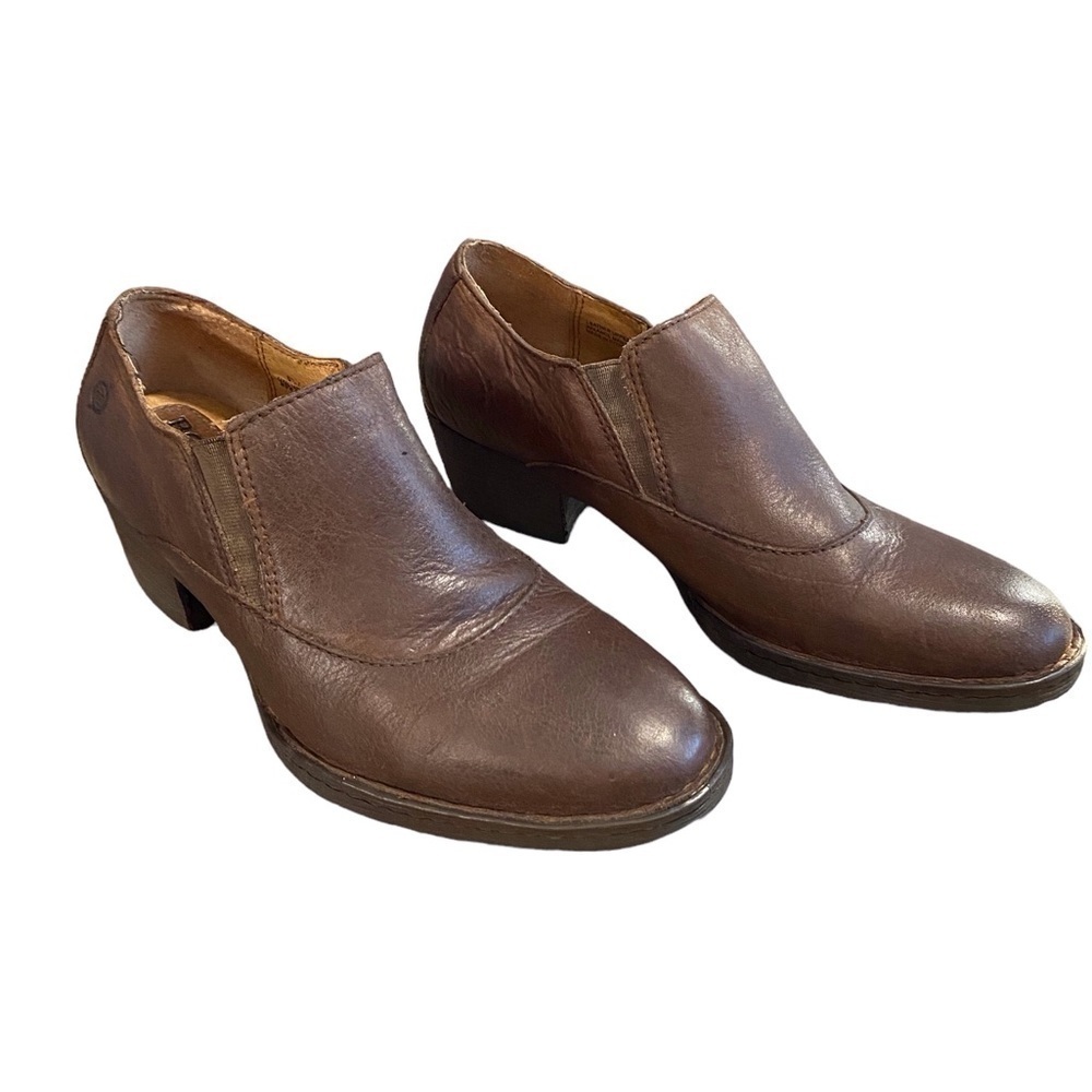 Born Brown Leather Ankle Boots Size 8.5 l Rissa Booties